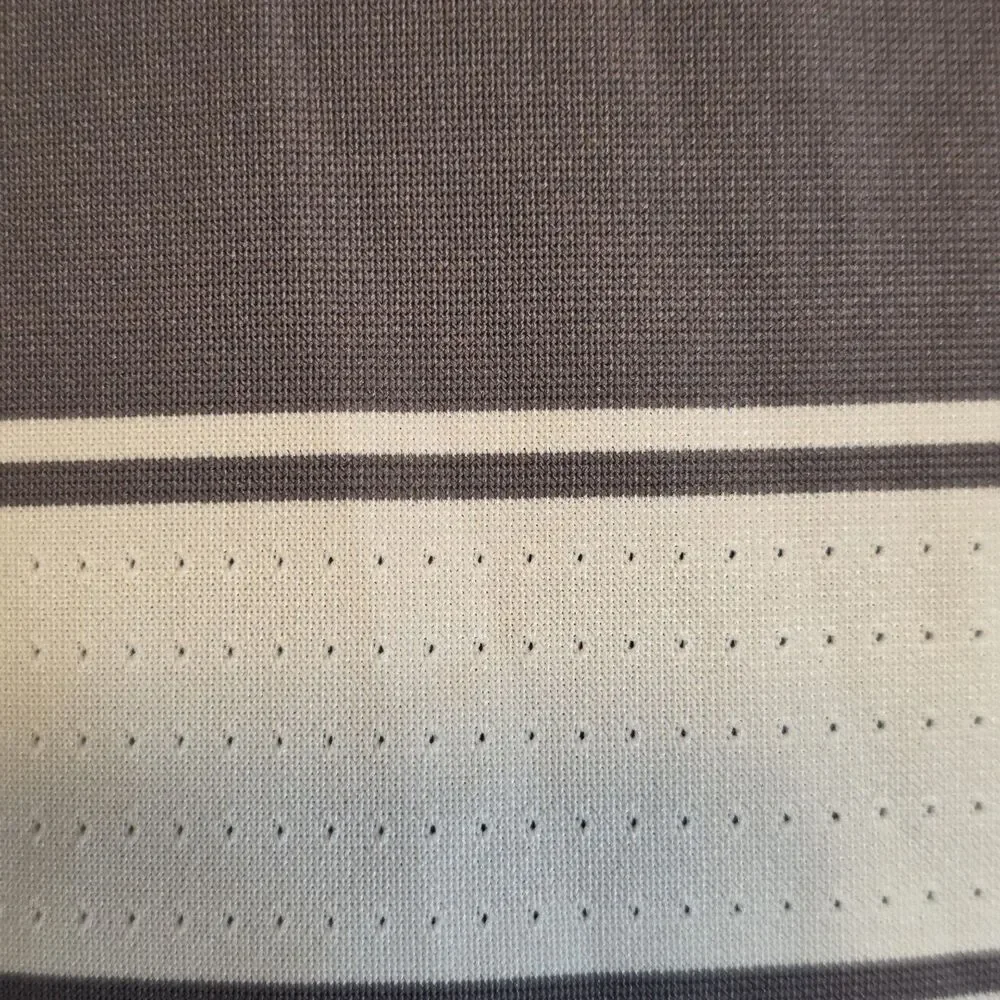 Nike Golf Dri-Fit Moisture Wicking Men's L Gray/White Striped Polo Shirt